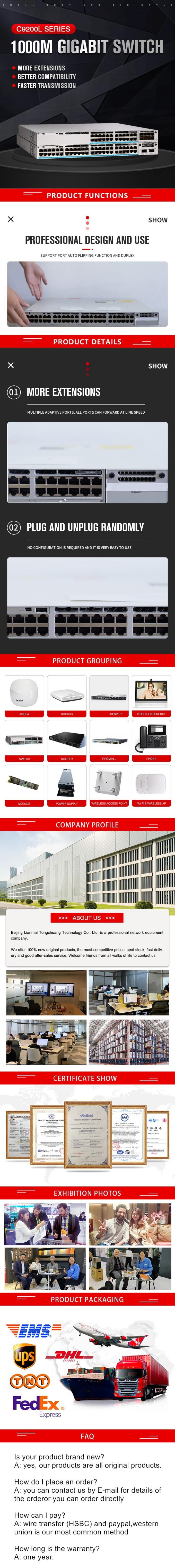 100% Original 3650 Schalter 48 Ports Netzwerkschalter WS-C3650-48TD-L 1
