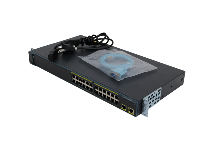 Cisco Catalyst C2960 Serie 24 x 10/100 Port Network Switch WS-C2960-24TT-L mit 2 festen Ethernet 10/100/1000 Uplink-Ports 0