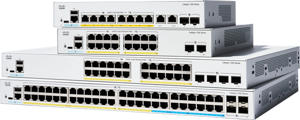 C1300 Serie Cisco Ethernet Switch 24x10/100/1000 met 4x10G SFP Uplink Poorten C1300-24T-4X 0