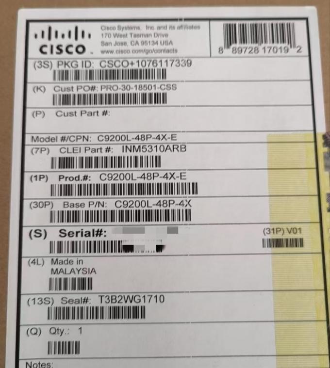Commutateur Cisco C9200 de qualité entreprise à 48 ports Gigabit Gestionné Commutateur C9200L-48P-4X-E 0