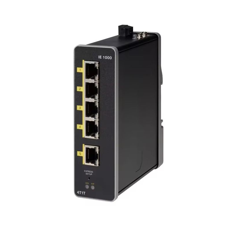 Nieuwe Industrial Ethernet 1000-serie GUI-gebaseerde L2-switches met 5 FE koperen poorten IE-1000-4T1T-LM