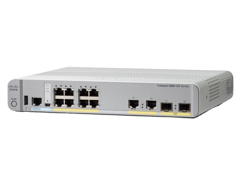 WS-C2960CX-8TC-L Cisco Switch C2960-CX 8 Port Compact Switch Layer 2 - 8 x 10/100/1000 Ethernet Ports Network Switch