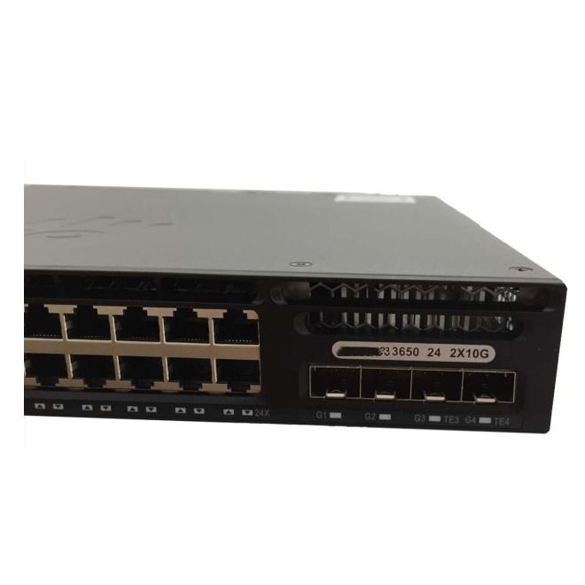 WS-C3650-24PD-E Cisco merk 3650 Series 24 Port PoE 2x10G Uplink IP Services Network Switch