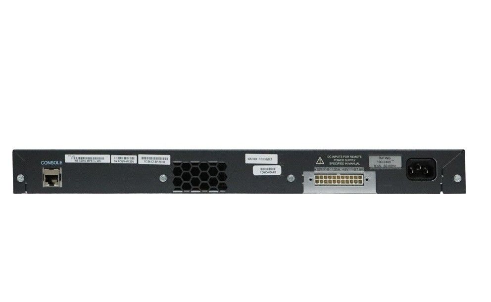 WS-C2960-48PST-L Cisco Catalyst 2960 Managed Switch 48 Port 10/100 POE SFP LAN Base met 2 x 10/100/1000 uplinks en 2 SFP uplinks