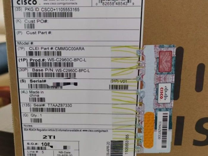 Cisco Catalyst 8 x 10/100 Fast Ethernet Port beheerde PoE-netwerkschakelaar WS-C2960C-8PC-L