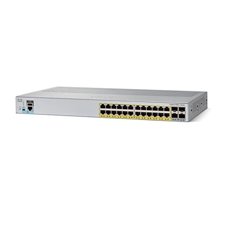 Cisco Catalyst 24-poort Gigabit Ethernet Network PoE switch WS-C2960L-24PQ-LL met 4x10G SFP+
