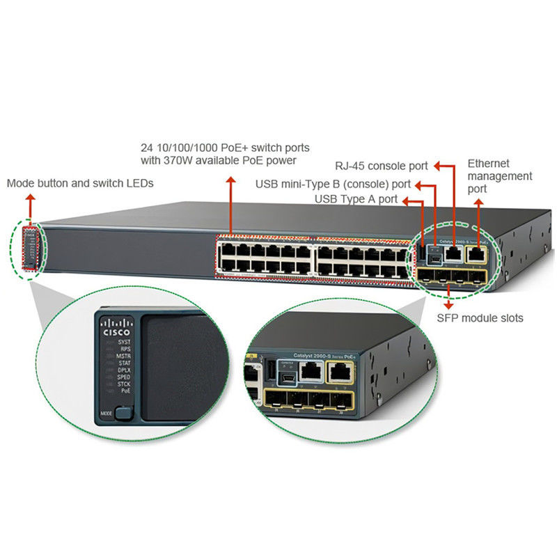 C2960X-serie 24 poorten Gigabit Ethernet-netwerkschakelaar WS-C2960X-24TD-L
