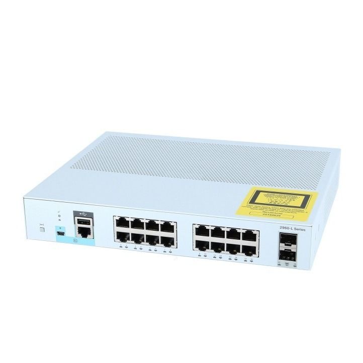Cisco Netwerk Switch 2960L Serie 16 Poort Gigabit Ethernet + 2 x 1G SFP Layer 2 Managed Switch WS-C2960L-16TS-LL