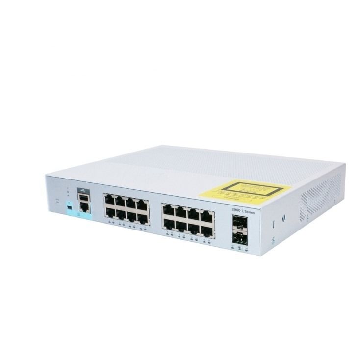 Cisco Network Switch 2960L serie beheerde 16-poort PoE-switch WS-C2960L-16PS-LL